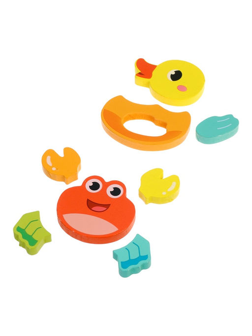 Развивающий 3D пазл «Зверята», деревянный