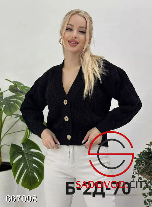 Женский вязанный кардиган на пуговицах - Bruno фото 5