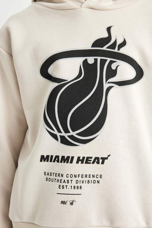 Толстовка с круглым вырезом для мальчиков NBA Miami Heat - Defacto фото 4