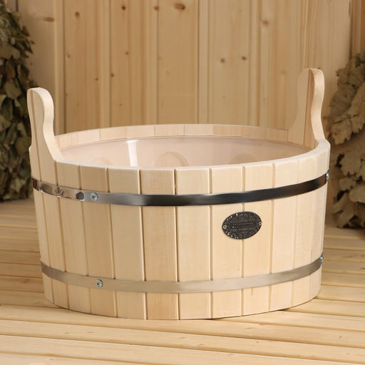 Шайка - таз для бани и сауны, 15 л, деревянная, пластиковая вставка, «Добропаровъ»