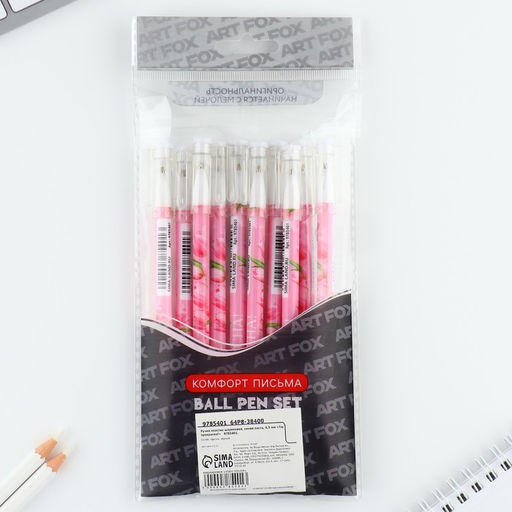 Цена за 10 шт. Ручка шариковая синяя паста 0.5 мм с колпачком «Ты прекрасна!» пластик