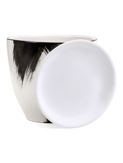 Горшок для цветов Штрих, 5 л, d=22 см, h=19.5 см, с поддоном, керамика, белый - Simaland фото 3