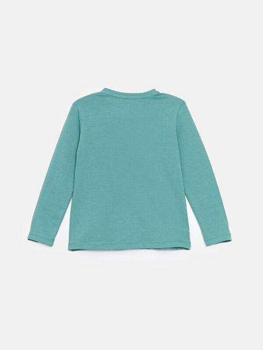 Bisiklet Yaka Bask?l? K?z ?ocuk Ti??rt - Waikiki фото 2