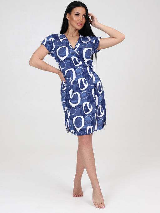 144 ЖЕНСКИЙ ХАЛАТ (Индиго) - А-дина фото 3