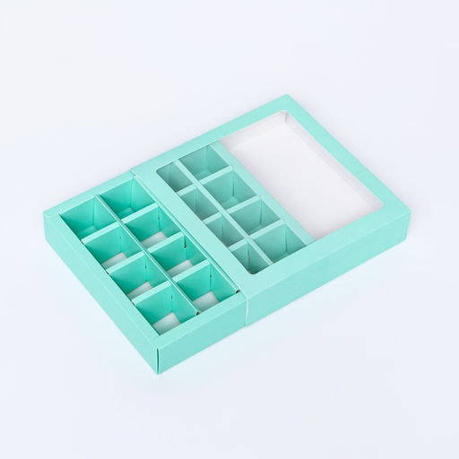 Коробка для конфет, 16 шт, мята, 17,7 х 17,7 х 3,8 см - UPAK LAND фото 3