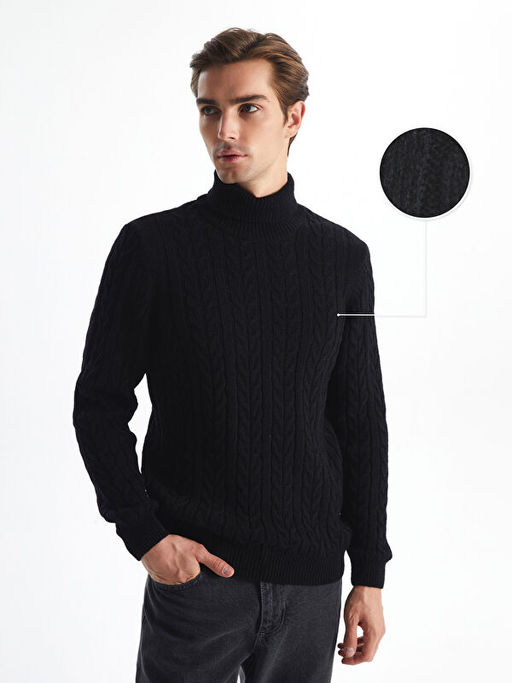 Bal?k?? Yaka Uzun Kollu Erkek Triko Kazak