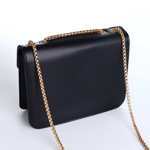 Сумка женская мессенджер на магните, 20×6×13 см, чёрная