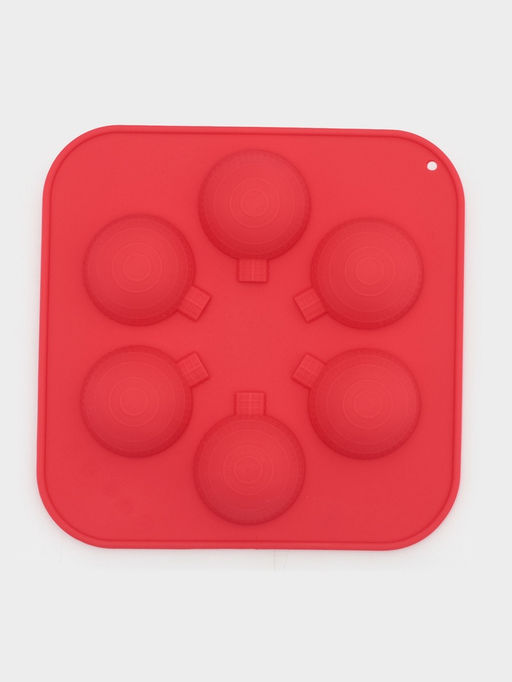 Форма для шоколада новогодняя Доляна Шар, силикон, 15?15?2 см, 6 ячеек d=3.7 см, цвет красный
