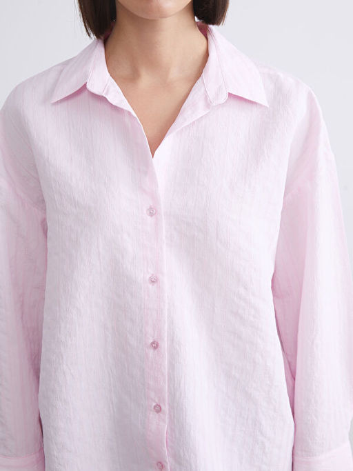 ?izgili Oversize Modal Kar???ml? Kad?n G?mlek