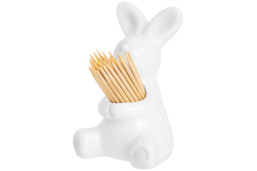 Вазочка п/зубочистки 4,5*5*8 см "Зайчик белый"