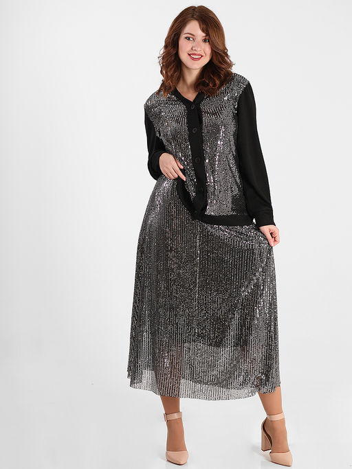 Костюм вечерний женский с кардиганом - Almond фото 6