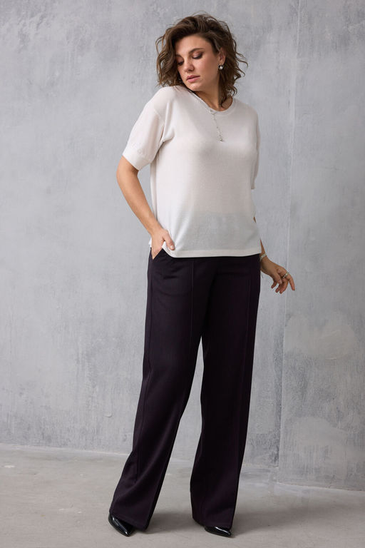 Брюки BegiModa 6079 чёрный баклажан