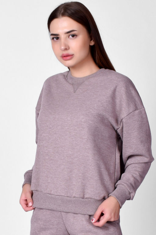 Арт.1504 Свитшот женский 42-52 (6 шт) Цвет:бежевый меланж - Калинка фото 4