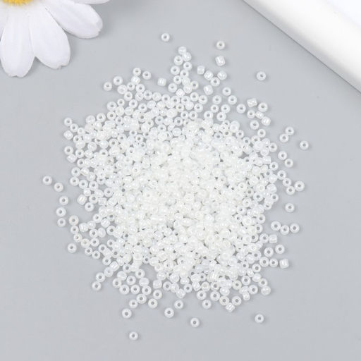 Бисер стекло 12/0 «Белый» перламутр 450 г