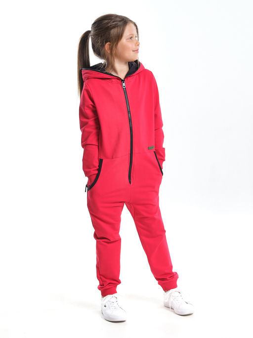 Комбинезон на молнии из футера UD 7251 красный - Mini maxi фото 13