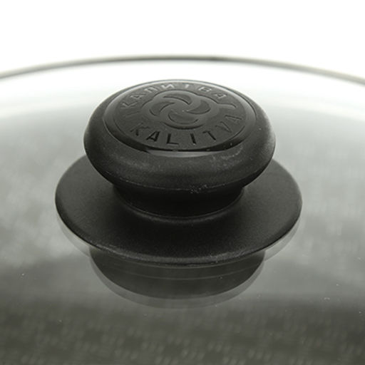 "Lace" Сковорода с антипригарным покрытием д26см "Кружево", h4,5см, s0,2см, съемная ручка, стеклянная крышка (Россия)