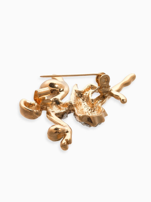 Цена за 2 шт. Брошь Балерина с мячами, цвет белый в золоте