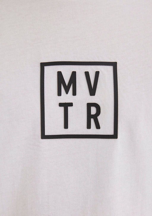 MVTR Bask?l? Beyaz Ti??rt - Mavi фото 7