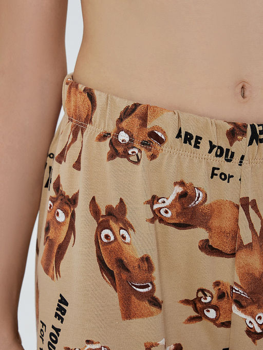 Комплект для мальчиков бежевый с принтом лошадей - Mark formelle фото 8