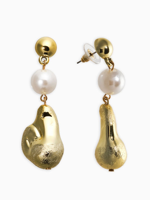 Серьги жемчуг "Борокко". цвет белый в золоте