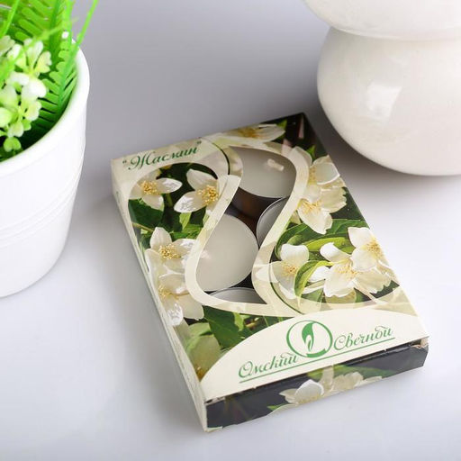 Набор свечей ароматических чайных «Жасмин», 3.8×1.6 см, 3.5 ч, 12 г, 6 шт.