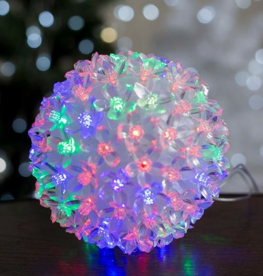 Шар цветы сакуры 50Led, d 10.5см. светильник/ ночник /праздничное освещение/ цвет мульти