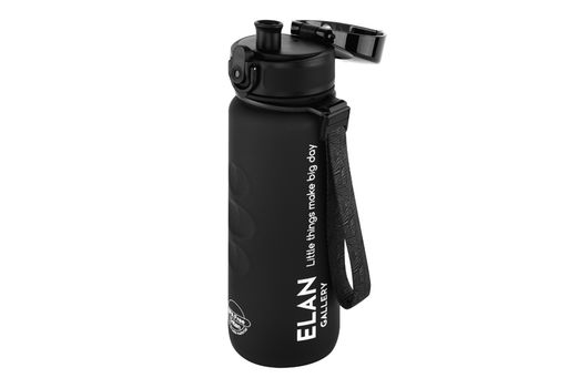 Бутылка для воды 500 мл 6,5*6,5*23 см "Style Matte" с углублениями д/пальцев, черная