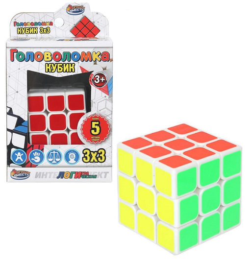 Играем вместе. Логическая игра "Кубик" 3х3 в русс. кор. 6*6*7 см. арт.1907K986-R