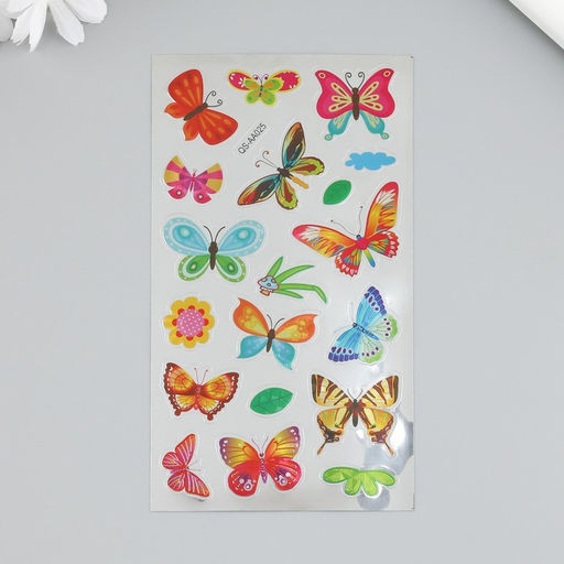 Цена за 3 шт. Наклейка пластик "Бабочки/Звездная ночь" МИКС 9,5х17,5 см