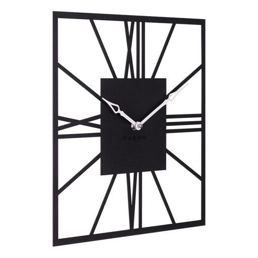 Часы настенные интерьерные «Рим», бесшумные, плавный ход, 35×35 см, квадрат, чёрные