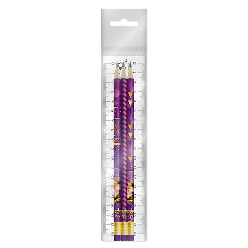 ВКФ Царевны TSR-3P-02 Набор графитных карандашей круглые с ластиком ОПП Соня заточенный ТМ (HB) 10 х 3 шт. Hot Print