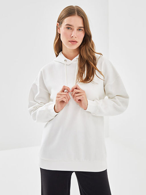 Kap??onlu Kad?n Kal?n Sweatshirt Tunik