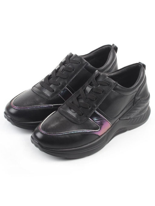 04-M27-21 BLACK Кроссовки женские (натуральная кожа)