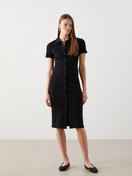 Polo Yaka Kad?n Bodycon Elbise