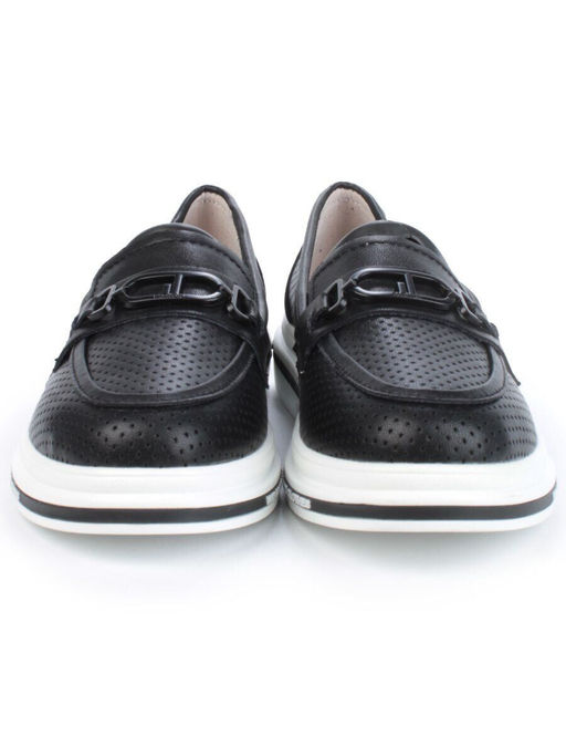 03-PDD170-3 BLACK Лоферы женские (натуральная кожа)