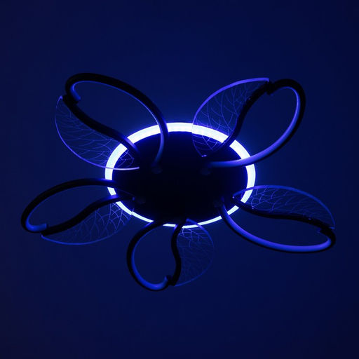 Люстра потолочная BayerLux «Астрид», 5хLED, 110 Вт, 3000-6000К, RGB, черный, 65×65×8 см