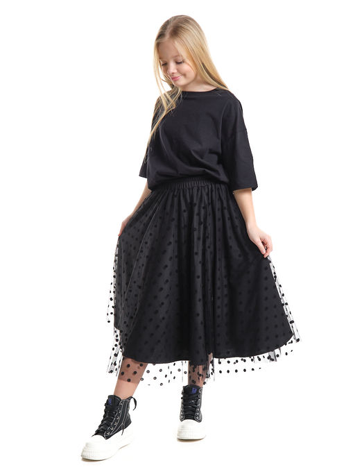 Юбка пачка длинная из фатина 22-7608 черный/зол. звезды - Mini maxi фото 42