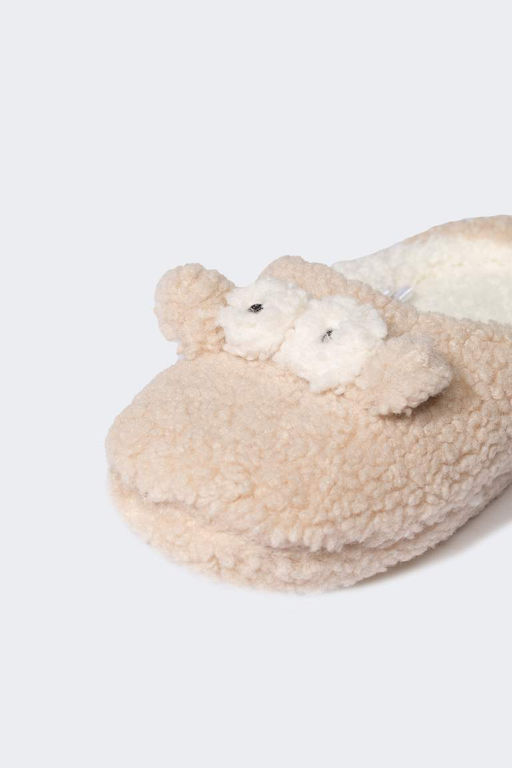 Женские домашние тапочки без шнуровки на плоской подошве - Defacto фото 5