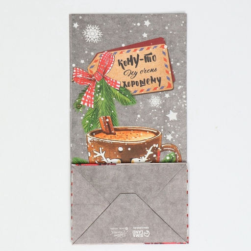 Цена за 10 шт. Пакет подарочный без ручек новогодний «Кому‒то ну очень хорошему», 10×19.5×7 см