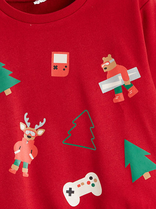 Y?lba?? Temal? Erkek ?ocuk Kal?n Sweatshirt