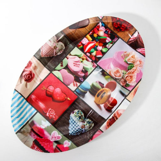Поднос овальный Доляна «Макаруны», 37×24×3 см, МИКС