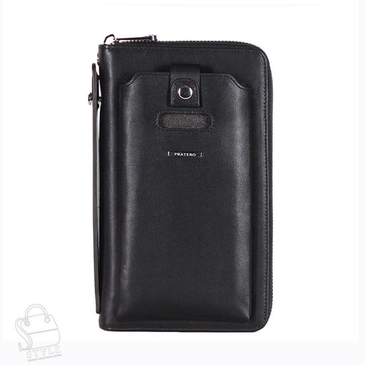 Клатч мужской кожаный 20930 black Pratero