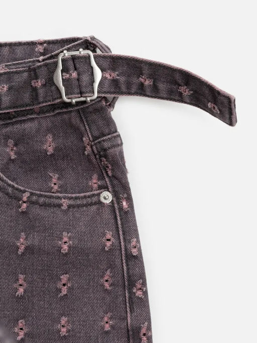 ACOOLA / Брюки джинсовые детские для девочек Sfunks серо-розовый  фото 4