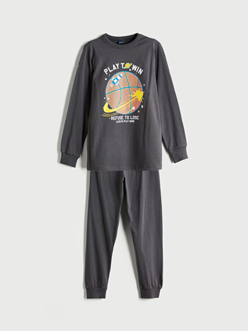 Bisiklet Yaka Erkek ?ocuk Pijama Tak?m?