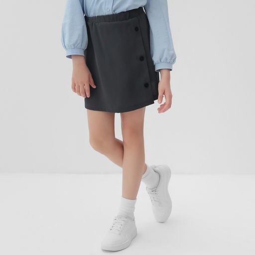 Юбка школьная для девочки MINAKU: Casual Collection, серая, рост 140 см