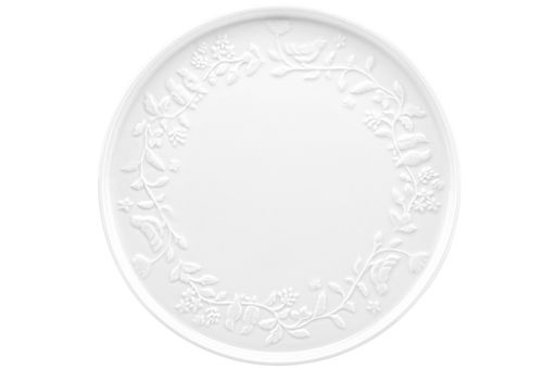 Блюдо-поднос 21*21*1,8 см "Птички на ветке" с бортиком, фарфор