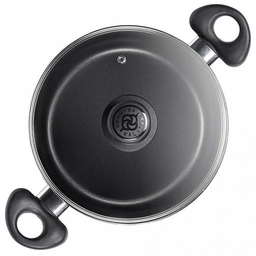 Kumir Кастрюля с антипригарным покрытием 3,5л, д22см, h10,8см, s2,5мм, штампованный алюминий, стеклянная крышка, бакелитовые ручки (Россия) - Домашняя мода фото 4