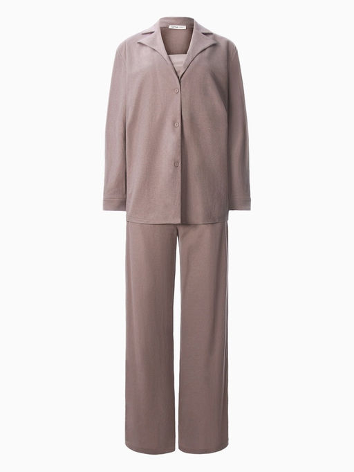 Костюм женский (рубашка, брюки, топ) KAFTAN Base, размер 44, кофейный