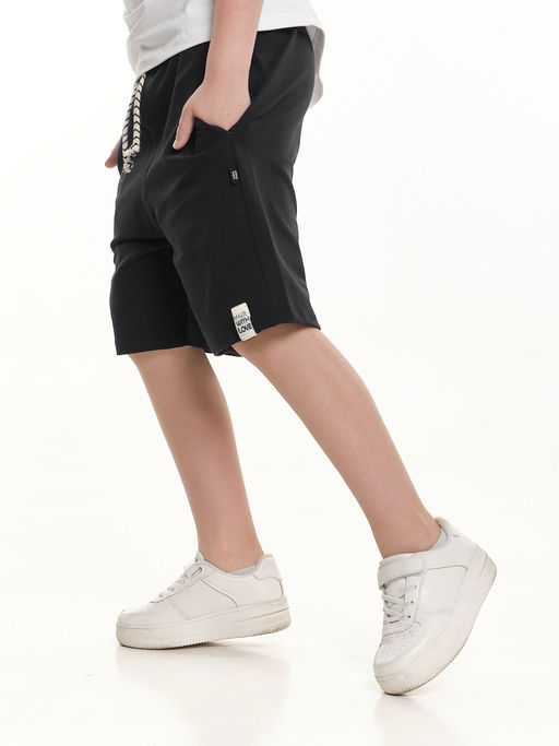 Шорты свободного кроя для мальчиков подростков 22-7638 черный - Mini maxi фото 4