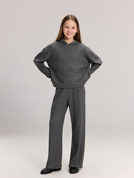 Kap??onlu K?z ?ocuk Sweatshirt ve E?ofman Alt?